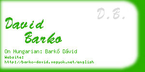 david barko business card