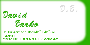 david barko business card